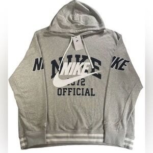 Nike XXL Men Sportswear 1972 Graphic Print Hoodie - Grey Black  Embroidered New